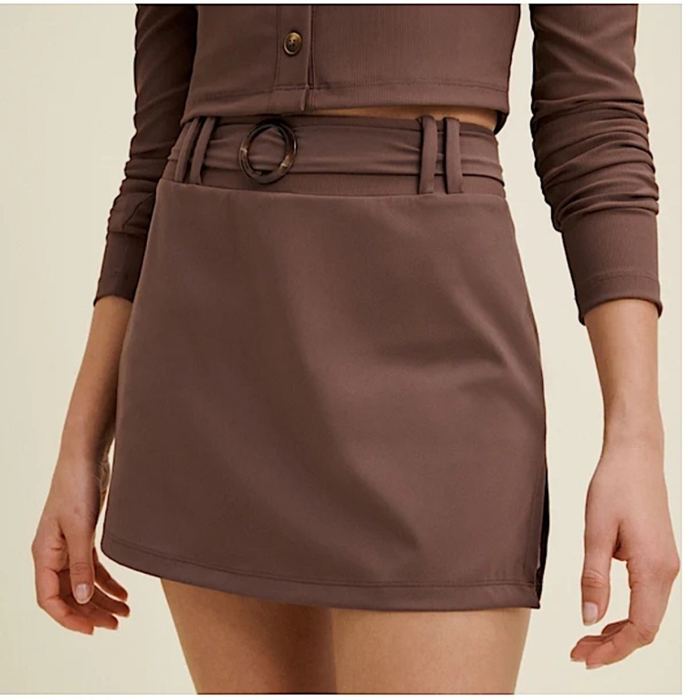 New Recess Pickleball Brown Tennis Skort Stretch Knit X-Large Tennis Preo